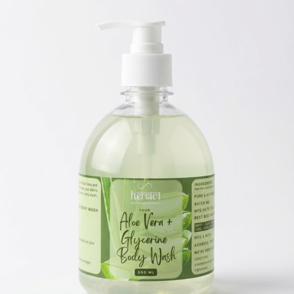Aloe Vera & Glycerine Body Wash 500ml | Hydrating & Moisturizing Herbal Body Wash