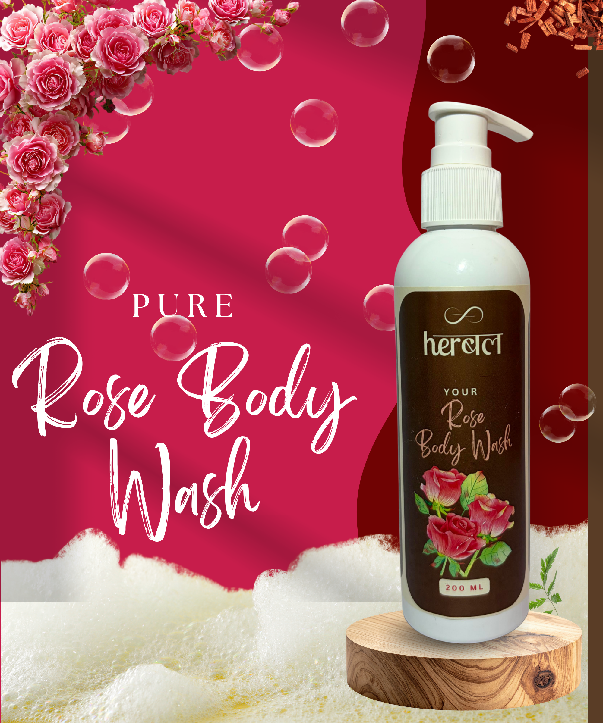 Rose Body Wash | Hydrating Herbal Cleanse for Soft, Glowing Skin - Image 4