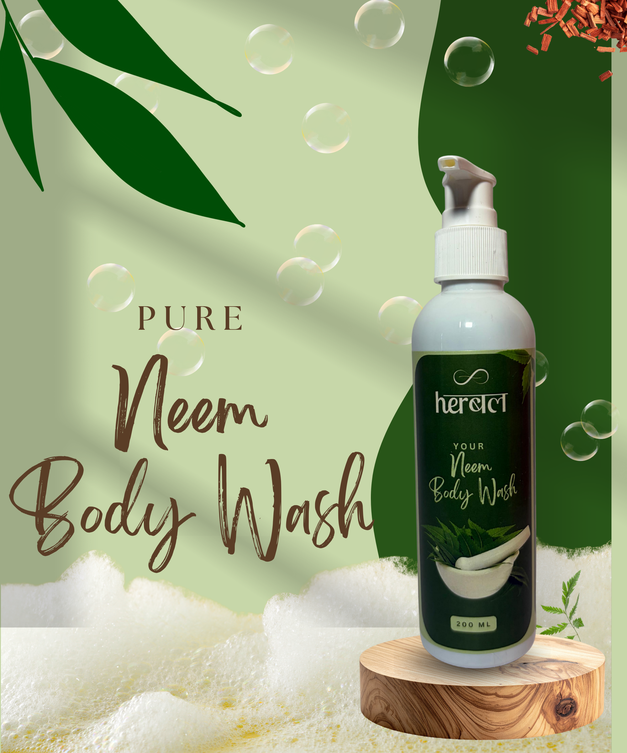 Neem Body Wash | Antibacterial Herbal Cleanse for Clear, Healthy-Looking Skin - Image 4