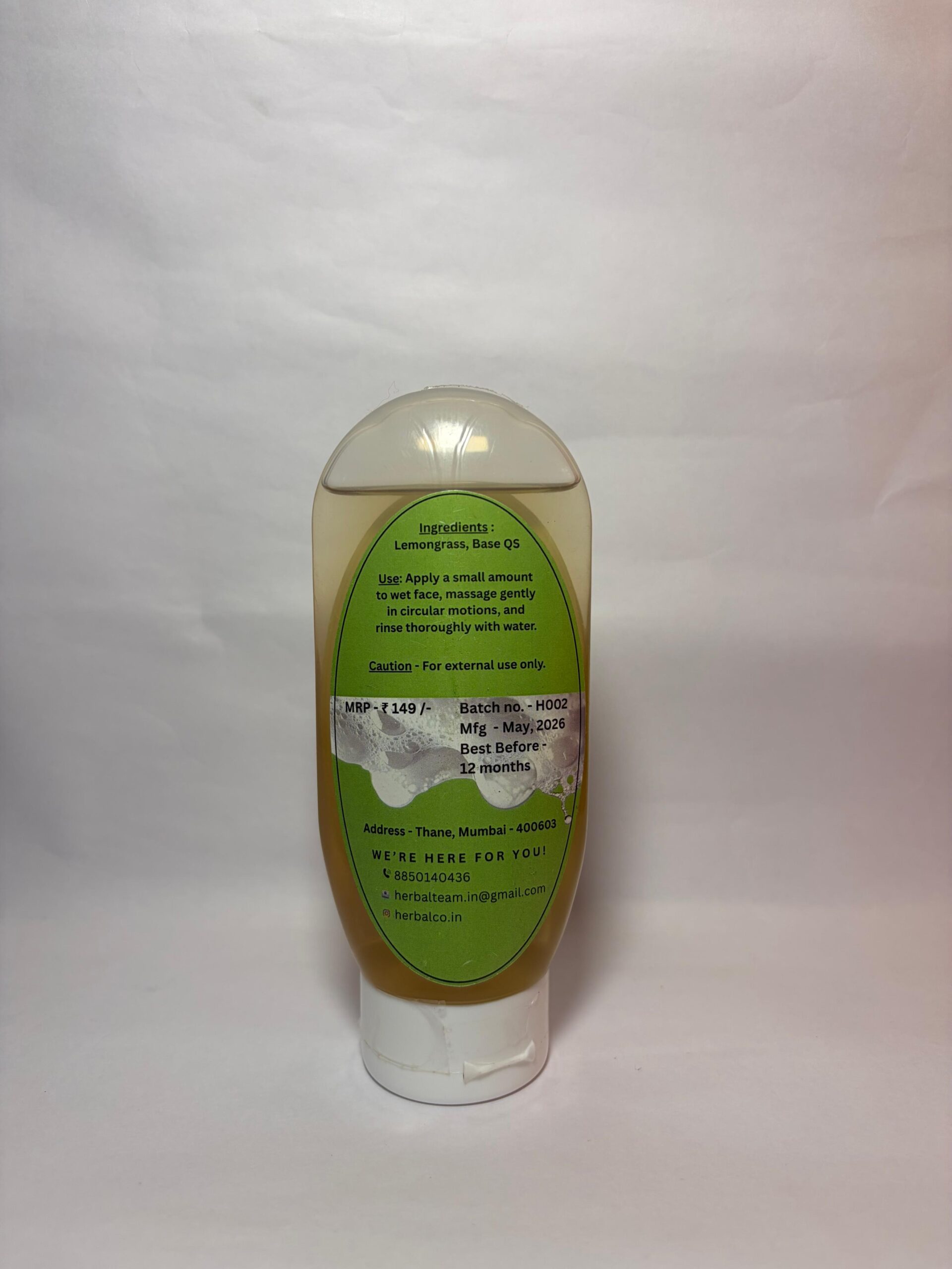 Lemongrass Face Wash | Refreshing Herbal Cleanser for Fresh, Oil-Free Skin - Image 2