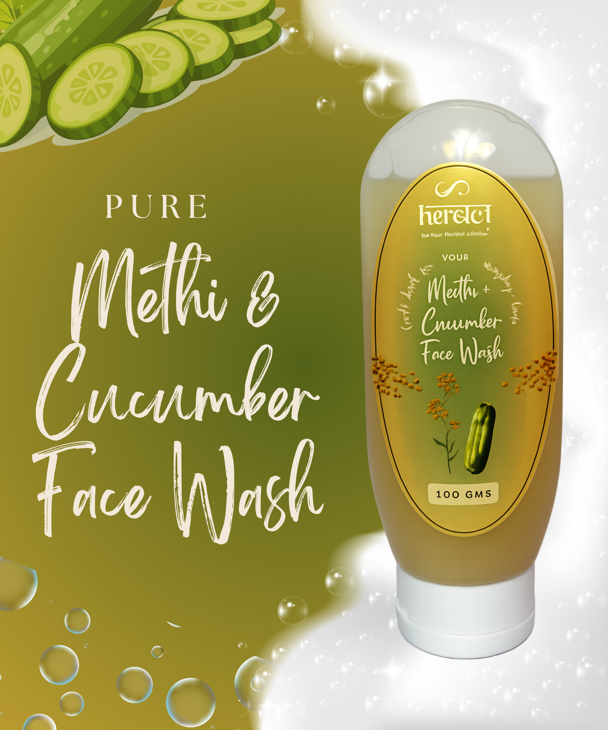 Methi + Cucumber Face Wash | Sulphate-Free Cooling Cleanser for Tired, Stressed Skin - Image 4