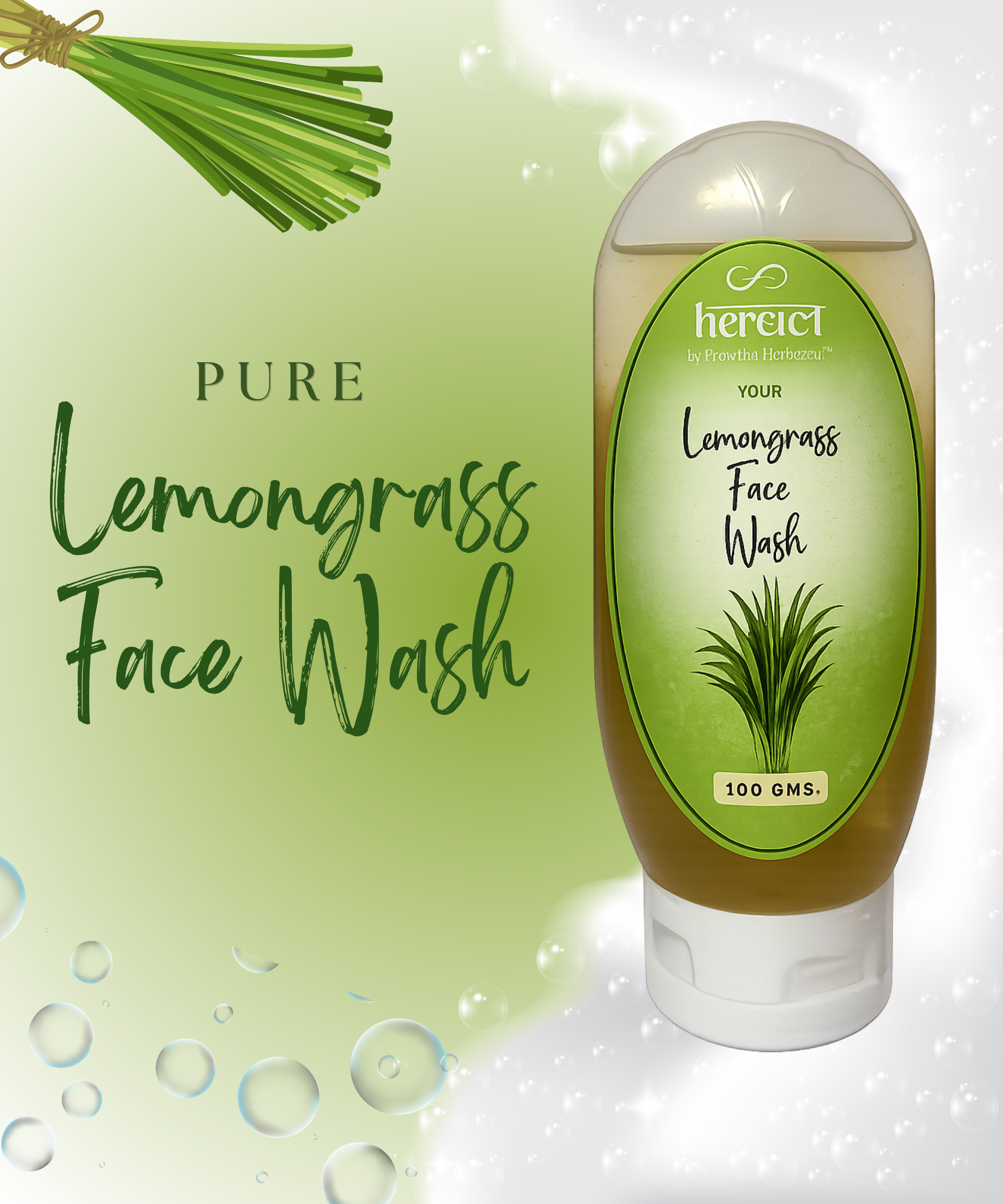 Lemongrass Face Wash | Refreshing Herbal Cleanser for Fresh, Oil-Free Skin - Image 3