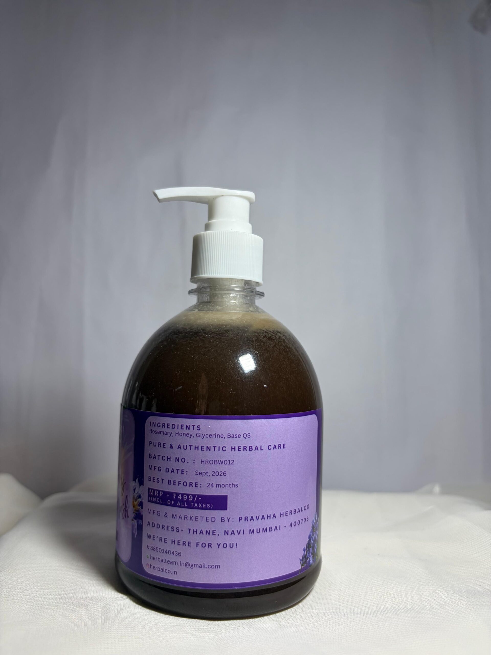 Rosemary Body Wash 500ml | Refreshing & Revitalizing Herbal Body Wash - Image 2